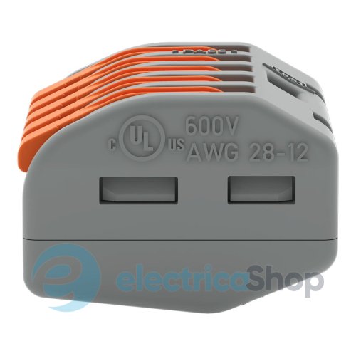 Клеммник WAGO 5 (монолитных или многожильных провода) х 0,08-4 мм 32A Cu артикул 222-415