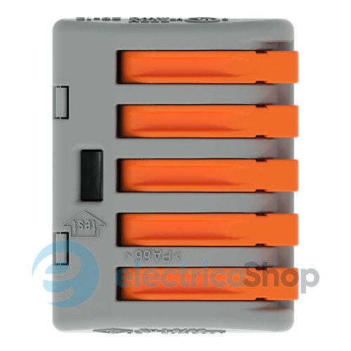 Клеммник WAGO 5 (монолитных или многожильных провода) х 0,08-4 мм 32A Cu артикул 222-415