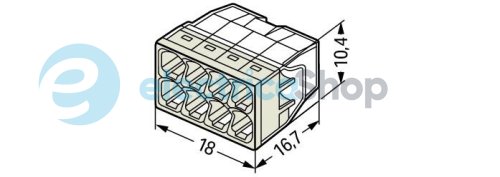 Клемник WAGO 8 (монолітних) х 0,5-2,5 мм2 24А Сu артикул 2273-208