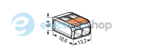 Клемник на 2 виходи 0.2-4.0 мм 32A/400V Cu 221-412 Wago