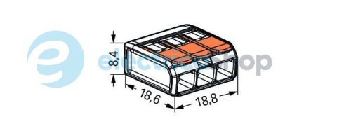 Клеммник на 3 выхода 0.2-4.0 мм&#178; (32А) Cu 221-413 Wago