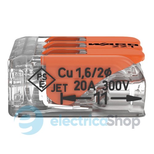 Клеммник на 3 выхода 0.2-4.0 мм&#178; (32А) Cu 221-413 Wago