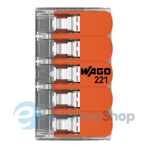 Клеммник на 5 выхода 0.2-4.0 мм&#178; (32А) Cu 221-415 Wago