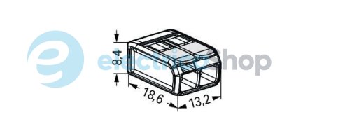 Клема для з'єднання від 0,14 до 4 мм² (24А) Сu Wago 221-482