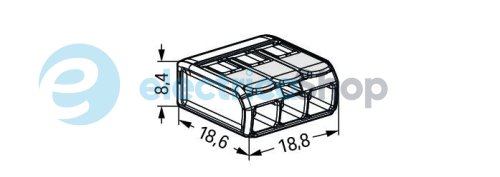 Клема для з'єднання від 0,14 до 4 мм² (32А) Сu Wago 221-483