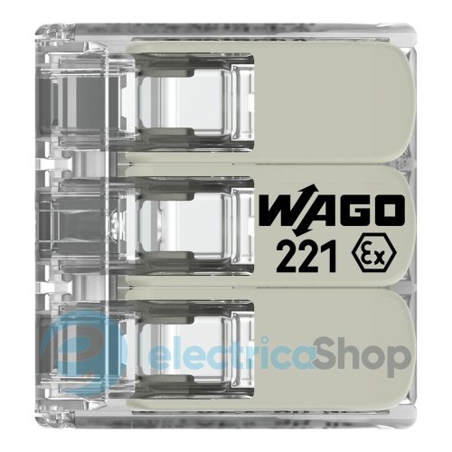 Клема для з'єднання від 0,14 до 4 мм² (32А) Сu Wago 221-483