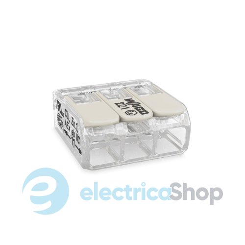 Клема для з'єднання від 0,14 до 4 мм² (32А) Сu Wago 221-483