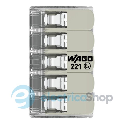 Клема для з'єднання від 0,14 до 4 мм² (32А) Сu Wago 221-485