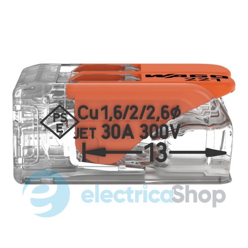 Клема для з'єднання до 6 мм&#178; (41А) Wago 221-612