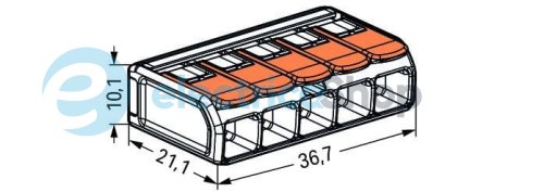 Соединительная клемма 5-а. до 6 мм² (41А) Wago 221-615
