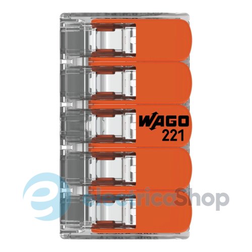 Соединительная клемма 5-а. до 6 мм² (41А) Wago 221-615