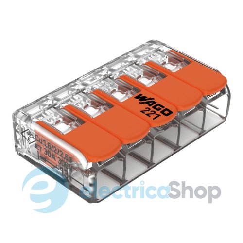 Соединительная клемма 5-а. до 6 мм² (41А) Wago 221-615