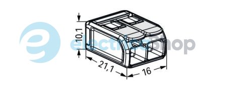 Клеммник WAGO 2х от 0,5 до 6 мм&#178; (37А /440V) Сu артикул 221-682