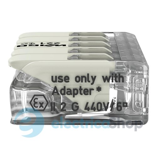 Клеммник WAGO 5х от 0,5 до 6 мм&#178; (37А /440V) Сu артикул 221-685