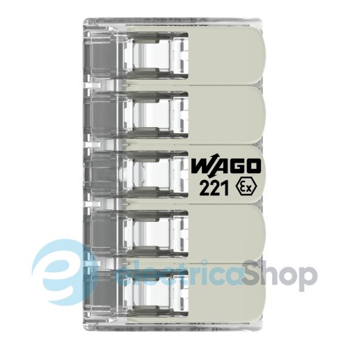 Клеммник WAGO 5х от 0,5 до 6 мм&#178; (37А /440V) Сu артикул 221-685