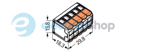 Клеммник на 2 выхода 0.2-4.0 мм&#178; (32А) 400V Cu 221-420 Wago