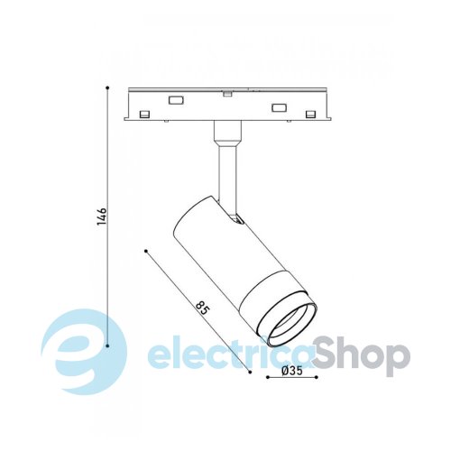 Магнитный трековый светильник KLOODI KDMG-ZOOM35 7W 3K BK LED 560Lm 15-50°