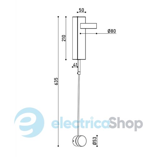 Бра-світильник Kloodi DECO WA-CLOCK 210 5W 3K BK LED 420Lm