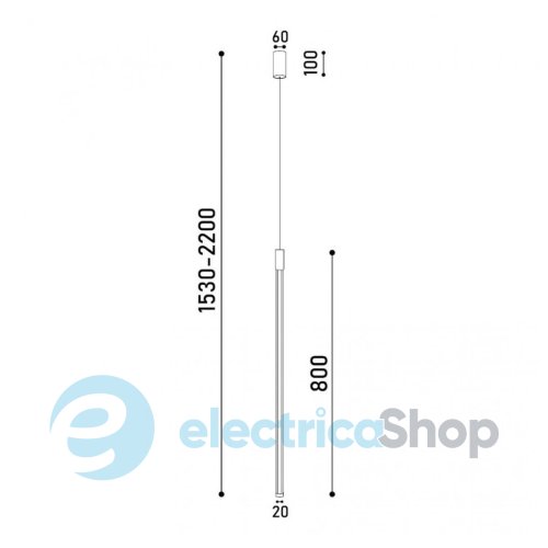 Підвісний світильник Kloodi PE-TWIST 80 3K BK LED 10W 600Lm