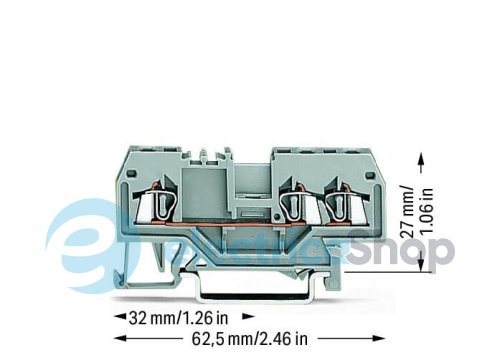 Клема Wago 3-провідна сіра Wago 279-681