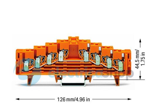 Кросова клема 4-х рівнева помаранчева Wago 727-226