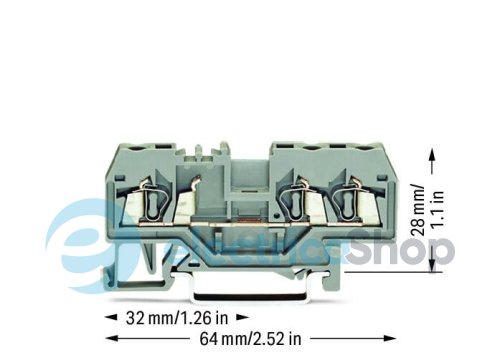 Клема 2,5м2, прохідна Wago 280-681