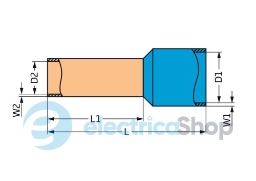 Наконечник втулк.мід.лудж.ізольов. 0,75/ 8 Wago 216-202 сірий Wago 216-202