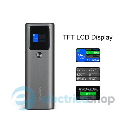Повербанк VIDEX 30000mAh 162W PD140W +Display VPB-316-G