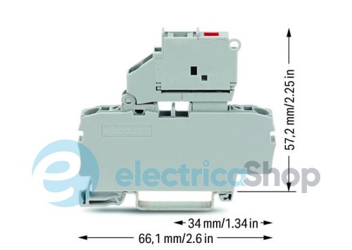 Клема прохідна з розмикачем та тримачем запобіжника 12-30В DC Wago 2002-1611/1000-541