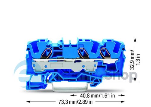 Клема прохідна 2-провідна 6 mm² синя Wago 2006-1304