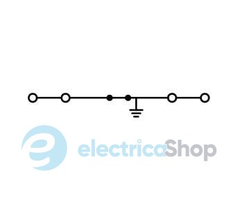 Клема прохідна 4-провідна 0,5-4 (6) м2 жовто-зелена Wago 2004-1407