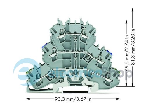 Клема TOPJOB Wago сіра Wago 2002-3217