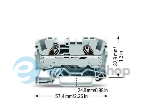 Клема прохідна 2-провідна сіра Wago 2006-1201