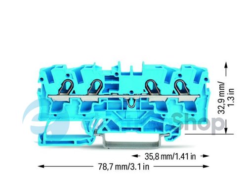 Клема прохідна 4-провідна Wago 2004-1404