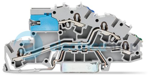 Клема прохідна 3-рівнева; 2,50 м²; NT/L/PE; підключення до шини, сіра Wago 2003-7641