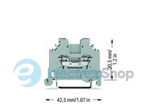 Клема прохідна 2-провідна 1,5м сіра Wago 279-101