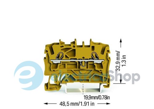 Клема TOP JOB S 2-провідна din 35 2.5(4)mm QMM жовта 100шт) Wago 2002-1206