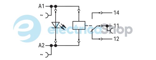 Реле з колодкою, 230 В; 1 перекидний контакт; струм: 16 А Wago 788-508