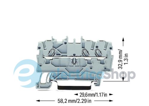 Клемма проходная 3-контактная, 24 AWG, 16 AWG, 1.5 м², зажим, 18 А Wago 2000-1301