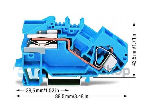 Клема прохідна 1-провідна N-роз'єднувача 16 м² CAGE CLAMP® синя Wago 783-613