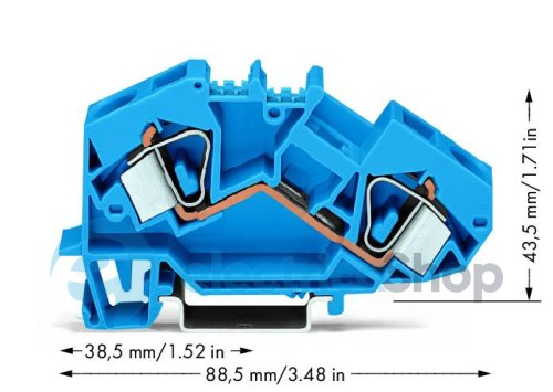 Клема прохідна 2-провідна 16 м²; синя Wago 783-604