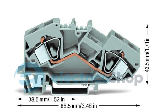 Клема прохідна 2-провідна; 16 м²; сіра Wago 783-601