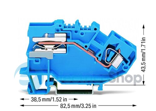 Клема прохідна 1-провідна N-роз'єднана; 6 м²; синя Wago 782-613