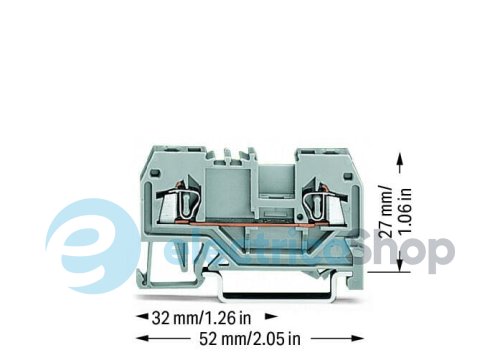 Клема 2-провідна DIN 35 1,5 QMM, сіра Wago 279-901