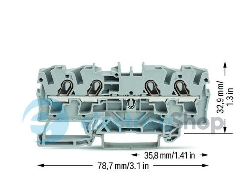 Клемма TOP JOB S 4-проводящая din 35 2.5(4)mm QMM серая (упаковка 50шт) Wago 2004-1401