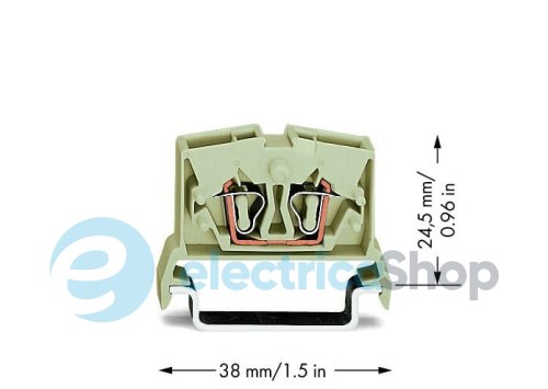 Клемма на рейку DIN 35, 2-пер., 2,5 QMM, cв-серый, Eх е II Wago 264-125