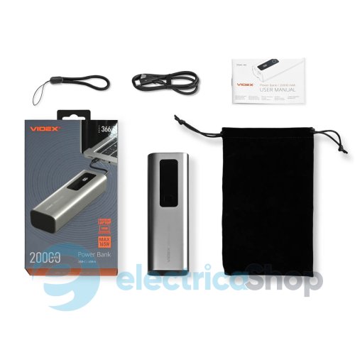 Повербанк VIDEX 20000mAh 165W PD100W +Display VPB-366-G