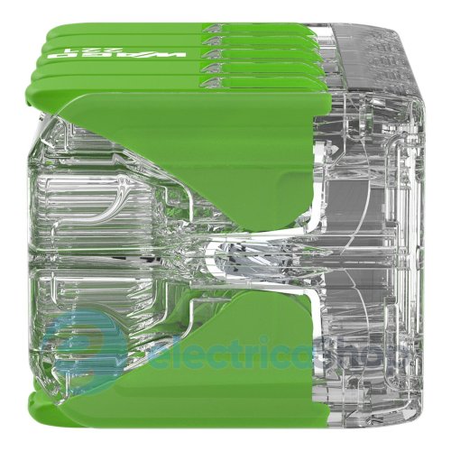 Клемний затискач 10 входів (0.2-4.0 мм.кв) 32А/450V CU, з важелем WAGO 221-430 Green Range