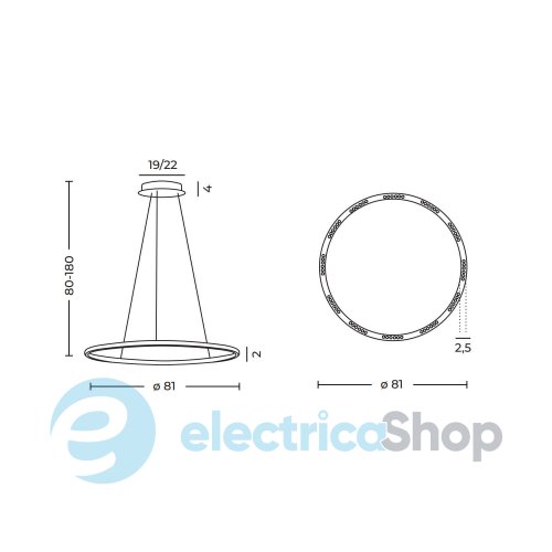 Підвісний світильник AZzardo APUS PENDANT 80 3000K BK AZ6532