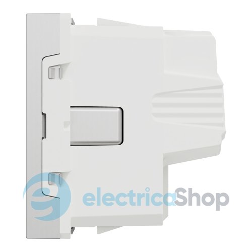 Розетка с заземлением, со шторками, с винтовыми клеммами, 16 А, 250 В, Unica New NU303730 алюминий